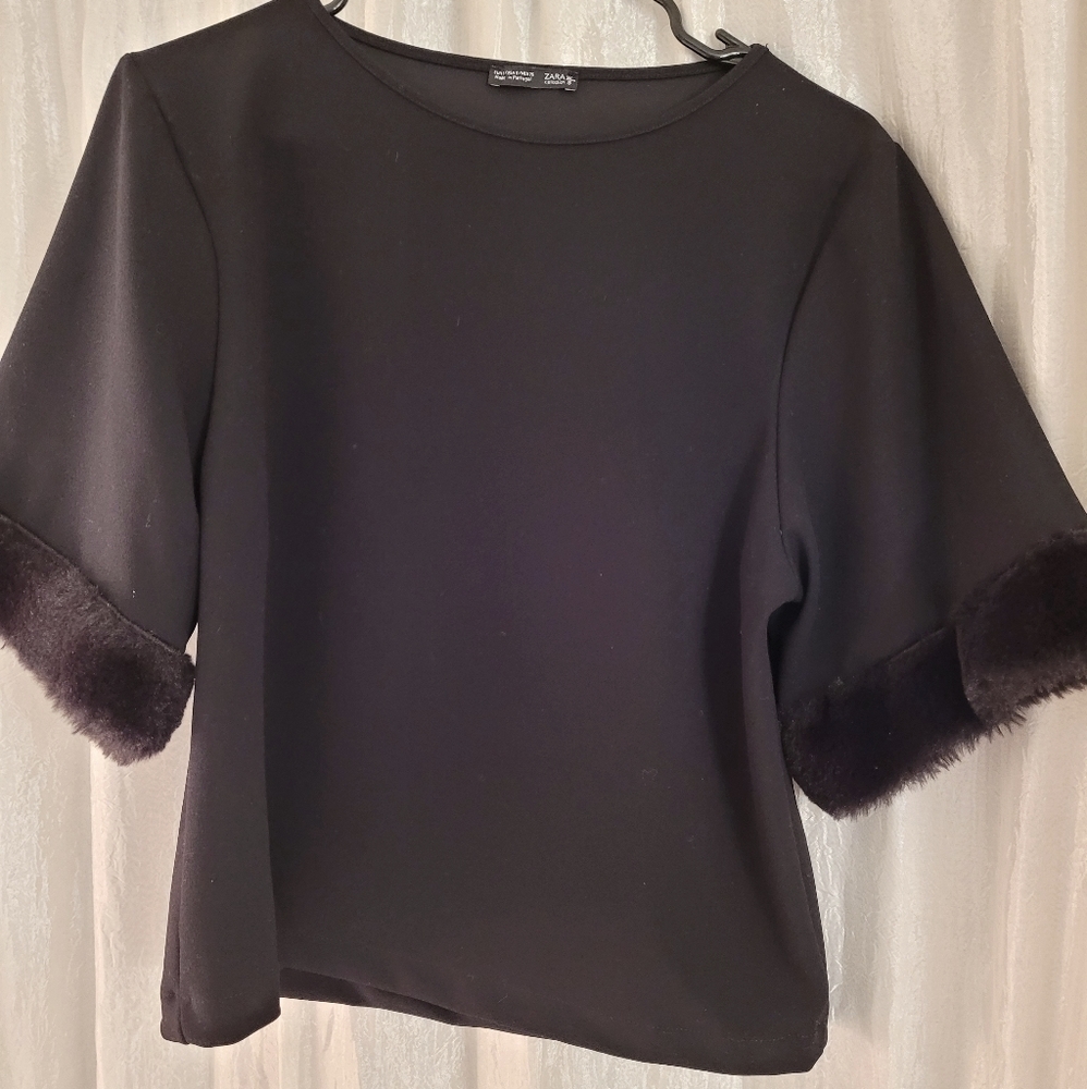 Zara Fur Trim Top